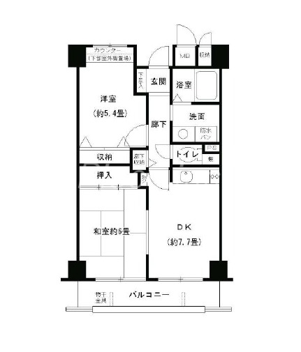 大阪市都島区都島北通のマンションの間取り