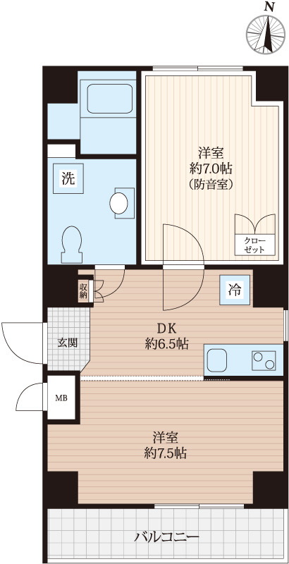 「防音マンション」ラシクラスInfina中村橋の間取り