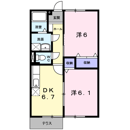 HONEYHOME　B棟の間取り