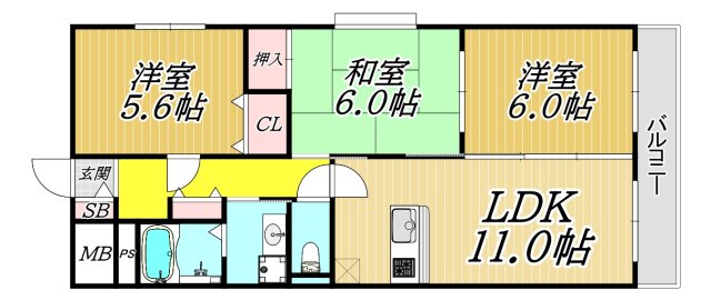 ドエル北伊丹の間取り