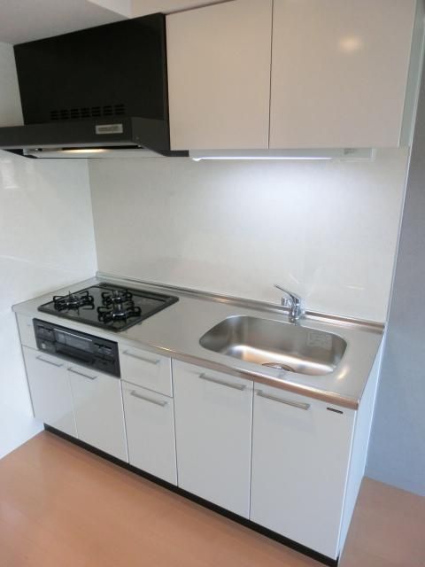 キッチン　３口グリル付システムキッチン