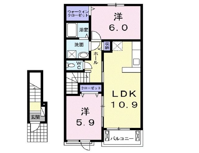 茨城県土浦市木田余西台（アパート）の賃貸物件の間取り