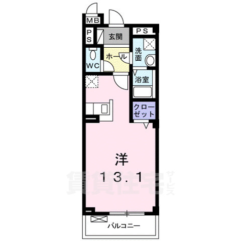 大津市今堅田のマンションの間取り