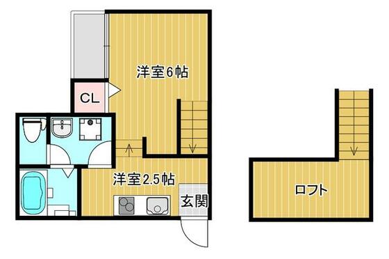 熊本県熊本市中央区琴平１（アパート）の賃貸物件の間取り