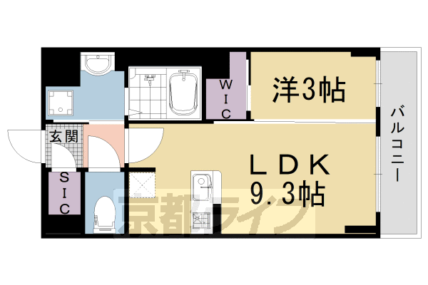 京都市南区八条寺内町のマンションの間取り