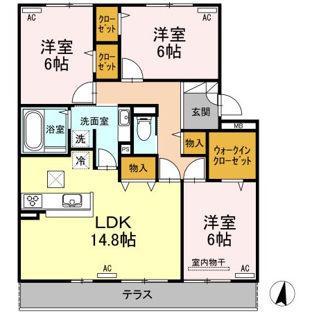 D-room桜町　A棟の間取り