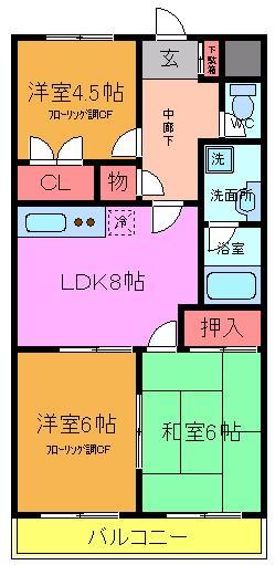 パレドール和弘 ２の間取り