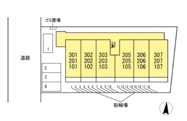 【浜松市中央区佐藤のアパートの駐車場】