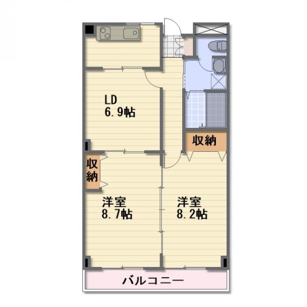 長野市大字栗田のマンションの間取り