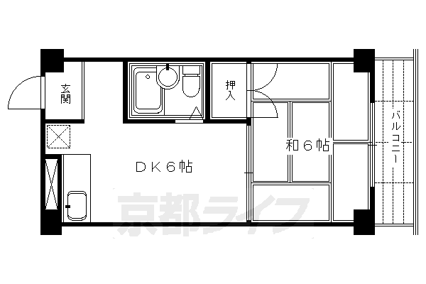 【京都市下京区橘町のマンションの間取り】