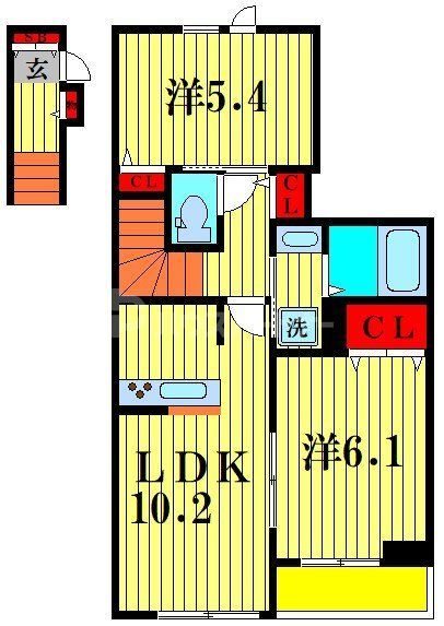 松戸市八ケ崎のアパートの間取り