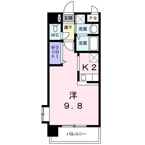 北九州市若松区古前のマンションの間取り