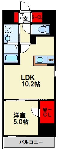 北九州市八幡東区末広町のマンションの間取り