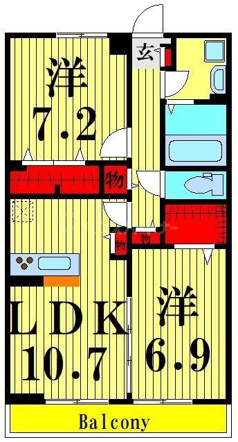 足立区南花畑のアパートの間取り