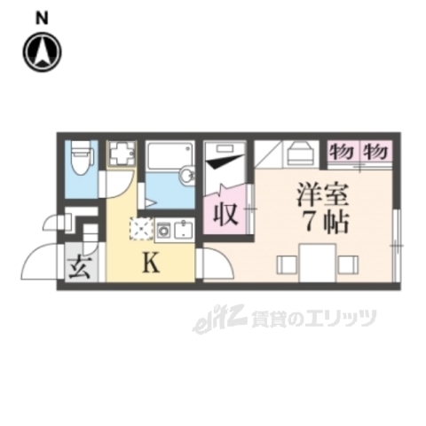 与謝郡与謝野町字岩滝のアパートの間取り