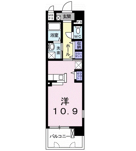 熊本市中央区国府のマンションの間取り