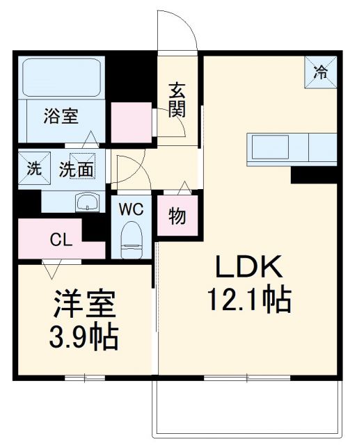 名古屋市北区如意のアパートの間取り