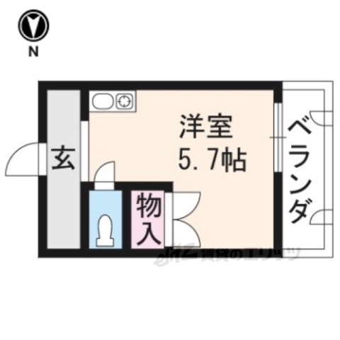 京都市上京区稲葉町のマンションの間取り