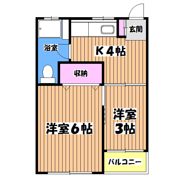 青梅市本町のマンションの間取り