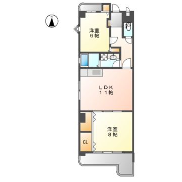 名古屋市北区石園町のマンションの間取り