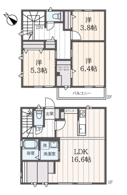 横浜市港南区上永谷のマンションの間取り