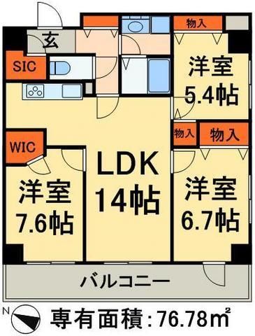 足立区江北のマンションの間取り