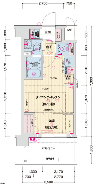 ソルテラス京都勧進橋パークサイドの間取り