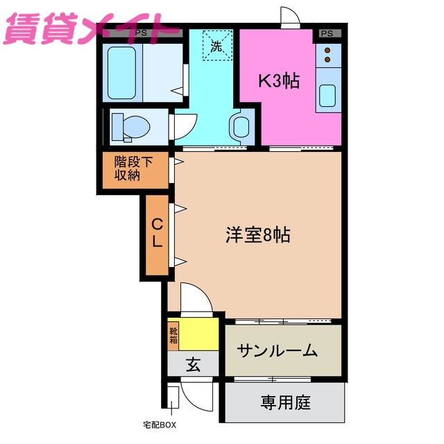 【三重郡川越町大字北福崎のアパートの間取り】