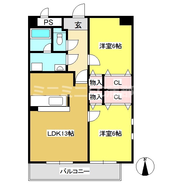 【シャモニー横井の間取り】