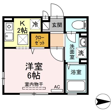 横浜市都筑区佐江戸町のアパートの間取り