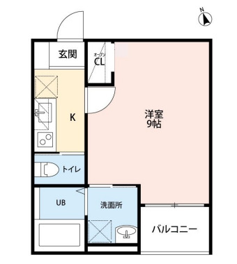 仙台市太白区向山のアパートの間取り