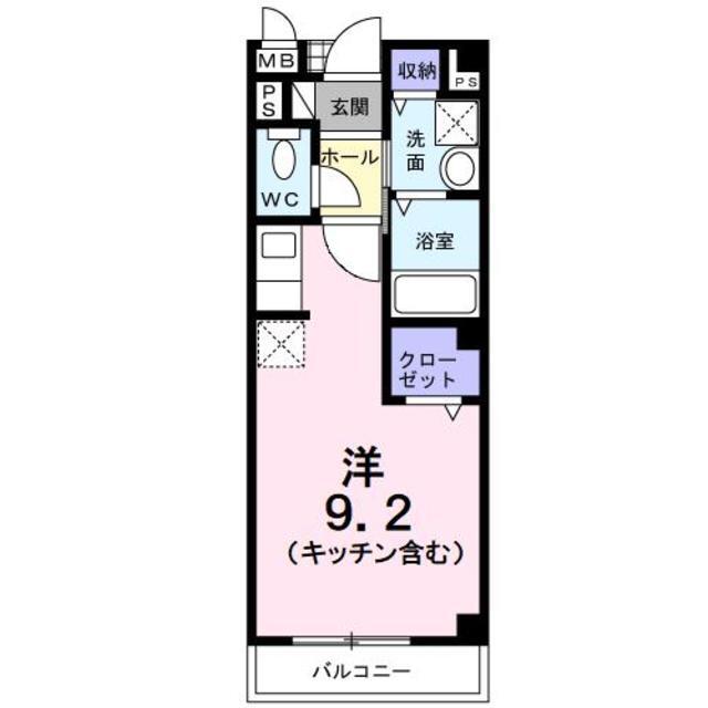 甲府市中小河原のアパートの間取り