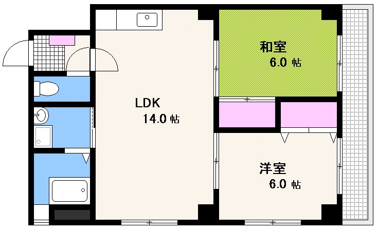 広島市西区庚午中のマンションの間取り