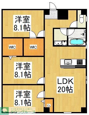 川越市大字下赤坂のマンションの間取り