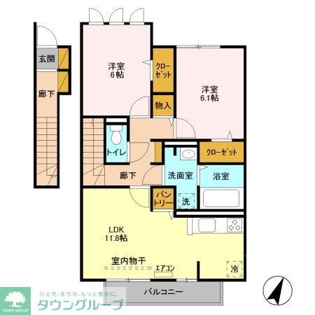 柏市正連寺のアパートの間取り