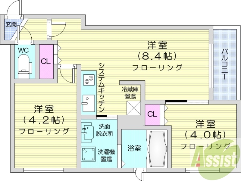 クラッセ知事公館前の間取り