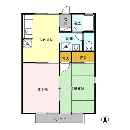 袖ケ浦市神納のアパートの間取り