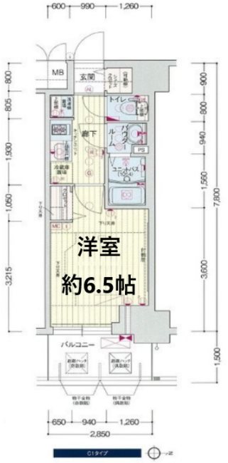 大阪市北区大淀北のマンションの間取り