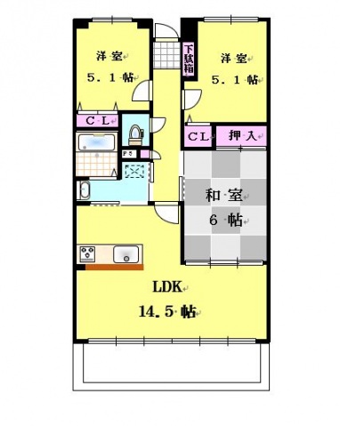 ＪＲ山陽本線 北長瀬駅 徒歩20分 9階建 築29年の間取り写真