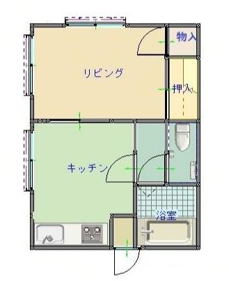 ＪＲ横浜線 十日市場駅 徒歩3分 2階建 築47年の間取り写真