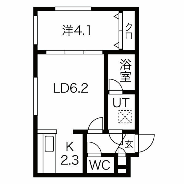 地下鉄南北線 中の島駅 徒歩6分 4階建 築5年の間取り写真