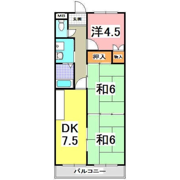 明石市野々上のマンションの間取り