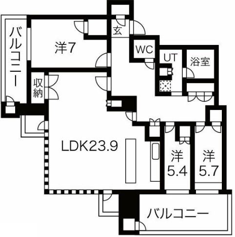 ローレルタワー夕陽丘ウエストレジデンスの間取り