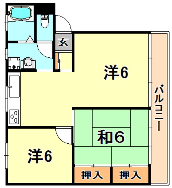 神戸市中央区籠池通のマンションの間取り