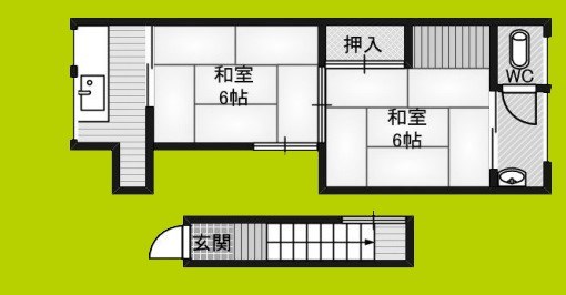 千本北1丁目　文化の間取り