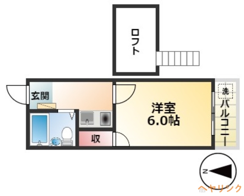 名古屋市北区喜惣治のアパートの間取り