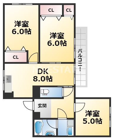 川島マンションの間取り