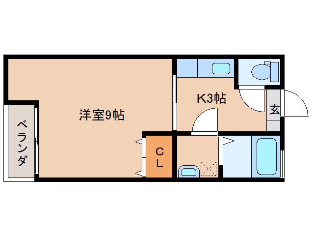 都城市乙房町のアパートの間取り