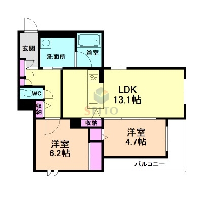 大阪市淀川区木川西のアパートの間取り