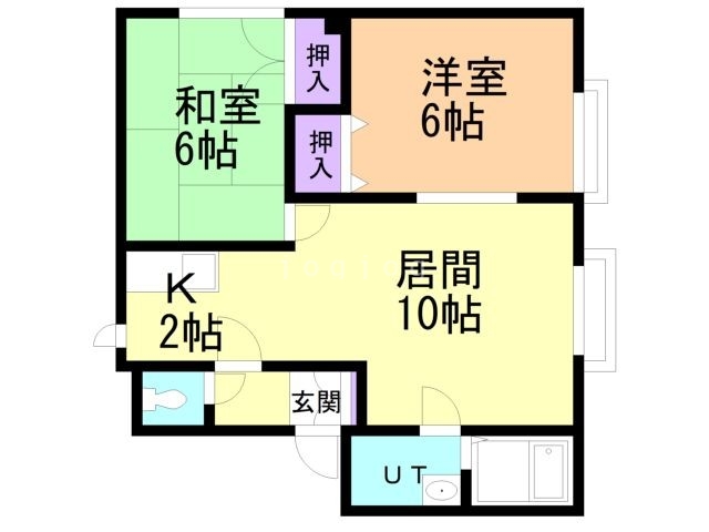 札幌市北区あいの里二条のアパートの間取り